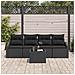 Set Divano da Giardino 5 Pezzi con Cuscini Nero Polyrattan - Foto miniatura 3