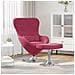 Poltrona a uovo  con poggiapiedi in velluto rosso vino - Foto miniatura 2