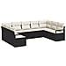 Set di divani da giardino da 9 pezzi con cuscini Rattan polyrattan nero - Foto miniatura 1