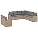 Set Divano da Giardino 9 pz con Cuscini Beige Misto Polyrattan - Foto miniatura 1