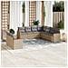 Set Divano da Giardino 9 pz con Cuscini Beige Misto Polyrattan - Foto miniatura 2