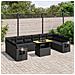 Set Divani da Giardino 11 pz con Cuscini in Polyrattan Nero - Foto miniatura 2