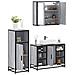 Set Mobili da Bagno 3 pz Grigio Sonoma in Legno Multistrato - Foto miniatura 2