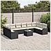 Set Divano da Giardino 11 pcs Nero e bianco Poly Rattan - Foto miniatura 2