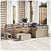 Set Divano da Giardino con cuscino 12 pcs Beige Poly Rattan - Foto miniatura 2