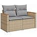 Set Divano da Giardino con cuscino 12 pcs Beige Poly Rattan - Foto miniatura 6