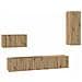 Mobile TV da Parete 4 pcs rovere artigianale 200 x 30 x 30 cm - Foto miniatura 1