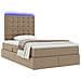 Letto con contenitore e LED Cappuccino 120 x 200 cm - Foto miniatura 3