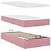 Struttura Letto Pouf con Materassi Rosa 160x200 cm Velluto - Foto miniatura 9