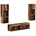Unità TV da Parete 6 pcs Legno vecchio Legno multistrato - Foto miniatura 1