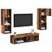 Unità TV da Parete 6 pcs Legno vecchio Legno multistrato - Foto miniatura 3