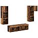 Unità TV da Parete 6 pcs Legno vecchio Legno multistrato - Foto miniatura 9
