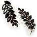 Orecchini Pendenti a Forma di Foglia Neri - Foto miniatura 3