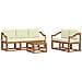 Set di divani da esterno con cuscino 6 pcs Naturale e Crema - Foto miniatura 1