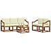Set di divani da esterno con cuscino 6 pcs Naturale e Crema - Foto miniatura 3