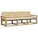 Set di divani da esterno con cuscino 3 pcs Bianco e Beige - Foto miniatura 1