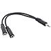cavo audio sdoppiatore y, jack 3,5mm maschio a 2x jack 3,5mm femmina, stereo, 2m - Foto miniatura 1