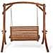Dondolo Da Giardino In Legno In Color Marrone Caldo Novara - Foto miniatura 7