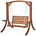 Dondolo Da Giardino In Legno In Color Marrone Caldo Novara - Foto miniatura 16