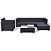 Set Divani Da Giardino 6 Pz Con Cuscini In Polyrattan Nero - Foto miniatura 7