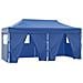 Gazebo Pieghevole Con 4 Pareti 3x6m Acciaio Blu - Foto miniatura 8