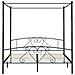 Letto A Baldacchino Nero In Metallo 200x200 Cm - Foto miniatura 4