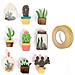 9 Adesivi 3d Botanica E Cactus 4 Cm + Washi Tape Dorato 5 M - Foto miniatura 2
