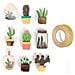 9 Adesivi 3d Botanica E Cactus 4 Cm + Washi Tape Dorato 5 M - Foto miniatura 1