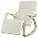 Sedia A Dondolo Poltrona Relax Poltroncina Bianco Poggia Gambe Regolabile Fst16-w - Foto miniatura 1