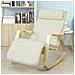 Sedia A Dondolo Poltrona Relax Poltroncina Bianco Poggia Gambe Regolabile Fst16-w - Foto miniatura 8