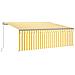 Tenda Sole Retrattile Manuale Parasole e LED 4x3m Gialla Bianca - Foto miniatura 1