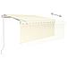 Tenda Automatica Parasole LED Sensore Vento 3,5x2,5cm Crema - Foto miniatura 4