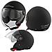Jet Casco Scooter Moto Ece2205 Certificato Parasole Lunga Visiera Nero Opaco S - Foto miniatura 9