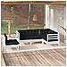 Set Divani Da Giardino 5 Pz Con Cuscini Bianchi Legno Di Pino - Foto miniatura 1