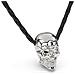 Collana da Uomo in Vera Pelle, ""Skull"", 60cm, Argento - Foto miniatura 1
