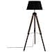 Lampada Da Terra Treppiede 145 Cm Nera Nero - Foto miniatura 1