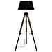 Lampada Da Terra Treppiede 145 Cm Nera Nero - Foto miniatura 2