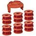 Confezione Da 6 Bobine Di Ricambio Wa0010 Per Decespugliatore Con Cappuccio Per Worx Weed Eater Arancia - Foto miniatura 1