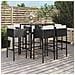 Set Bar Da Giardino 7 Pz Con Cuscini In Polyrattan Nero - Foto miniatura 1