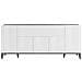 Credenza Vittorio, Madia Da Cucina A 6 Ante, Buffet Da Soggiorno, 100% Made In Italy, Cm 200x40h82, Bianco Lucido E Ardesia - Foto miniatura 4
