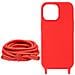 Cover Semirigida Per Iphone 15 Pro Cordino Nylon Intrecciato Serie Corda Rossa - Foto miniatura 3