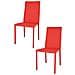 Set 2 Sedie Impilabili Modello Julia Per Cucina Bar E Sala Da Pranzo, Robusta Struttura In Acciaio Imbottita E Rivestita In Finta Pelle Colore Rosso - Foto miniatura 1