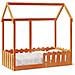 Giroletto Casetta Bambini Marrone Cera 70x140 Cm Massello Pino - Foto miniatura 2