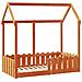 Giroletto Casetta Bambini Marrone Cera 70x140 Cm Massello Pino - Foto miniatura 3