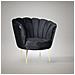 Poltrona Orel In Velluto Nero Babyface 28 Piedini Oro - Foto miniatura 1
