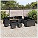 Set di divani da giardino  14 pezzi con cuscini Polyrattan Nero Acacia, Divano da giardino  2 posti con cuscini Polyrattan Nero, Set da pranzo da giardino  4 pezzi con cuscini Polyrattan Nero Acacia - Foto miniatura 3