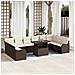 Set di Divani da Giardino da 11 Pezzi con Cuscini Marrone Polyrattan,  Divano da Giardino per 2 Persone con Cuscini Marrone Polyrattan - Foto miniatura 2