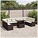 Set di Divani da Giardino da 11 Pezzi con Cuscini Marrone Polyrattan,  Divano da Giardino per 2 Persone con Cuscini Marrone Polyrattan - Foto miniatura 3