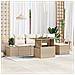 Set divani giardino 6 pezzi con cuscini beige polyrattan - Foto miniatura 2