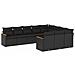 Set Divani da Giardino 10pz con Cuscini in Polyrattan Nero - Foto miniatura 1